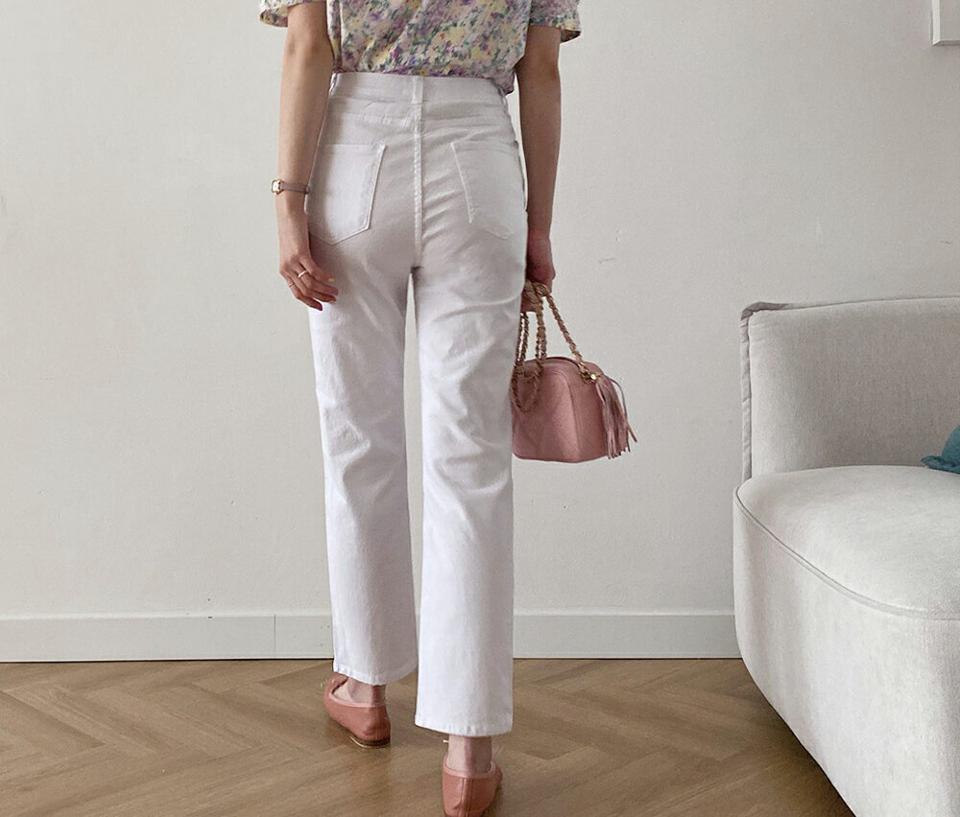 シークレットゴムスリムコットンパンツ・全3色・t62129 レディース 【pt】 韓国 ファッション ボトムス ロング ロングパンツ コットン スリム タイト フィット 美脚 スリム 足長 ストレート 大人 10分丈 体型カーバー 細身 夏 春