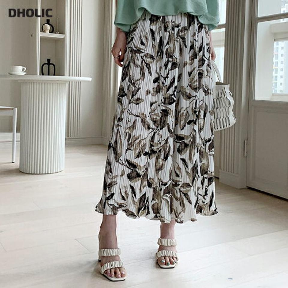 花柄プリーツフレアパンツ・全2色・b68637 レディース 【pt】 パンツ ズボン ロングパンツ ワイド フレア プリーツ 花柄 フラワー シック 大人 カジュアル ラフ 体型カバー 春 ウエストゴム 夏 秋 韓国 ファッション ハイホリHIHOLLI