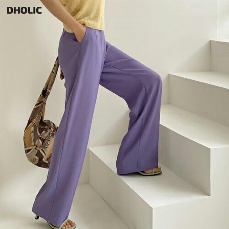 【全品10%OFF】ロングワイドスラックス・全3色・t62105 レディース 【pt】【韓国 ファッション ボトムス ロング ロングパンツ スラックス 美脚 スリム ワイド ハイウエスト 足長 ストレート 大人 10分丈 体型カーバー 細身 夏 春】