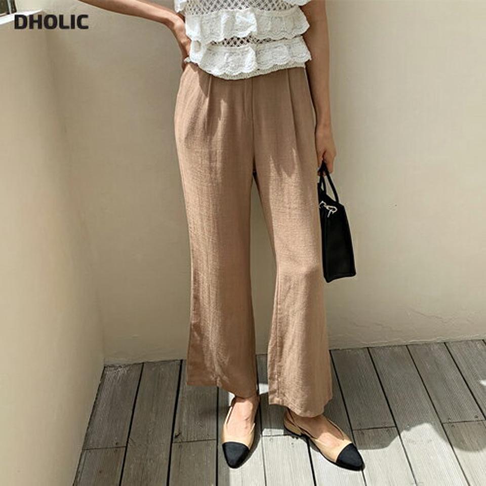 リネン混ワイドタックパンツ・全4色・t57420 レディース 【pt】 韓国 ファッション ボトムス ロング ロングパンツ リネン ストレート ワイド ルーズ ゆったり 美脚 ハイウエスト 足長 大人 スリム 10分丈 体型カーバー 細身 夏 春