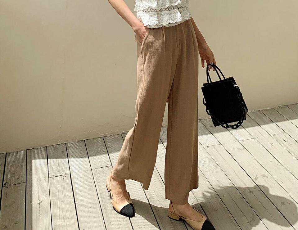 リネン混ワイドタックパンツ・全4色・t57420 レディース 【pt】 韓国 ファッション ボトムス ロング ロングパンツ リネン ストレート ワイド ルーズ ゆったり 美脚 ハイウエスト 足長 大人 スリム 10分丈 体型カーバー 細身 夏 春