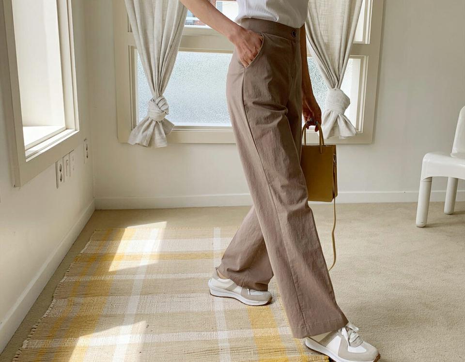 ストレートスラックス・全3色・t57427 レディース 【pt】 韓国 ファッション ボトムス ロング ロングパンツ スラックス 美脚 ルーズ ゆったり ハイウエスト 足長 ワイド ストレート 大人 スリム 10分丈 体型カーバー 細身 夏 春