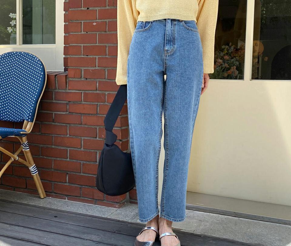 ワイドテーパードデニムパンツ・全2色・t65403 レディース 【pt】 韓国 ファッション ボトムス ロング ロングパンツ デニム 美脚 ルーズ ゆったり ハイウエスト 足長 ワイド ストレート 大人 スリム 10分丈 体型カーバー 細身 夏 春