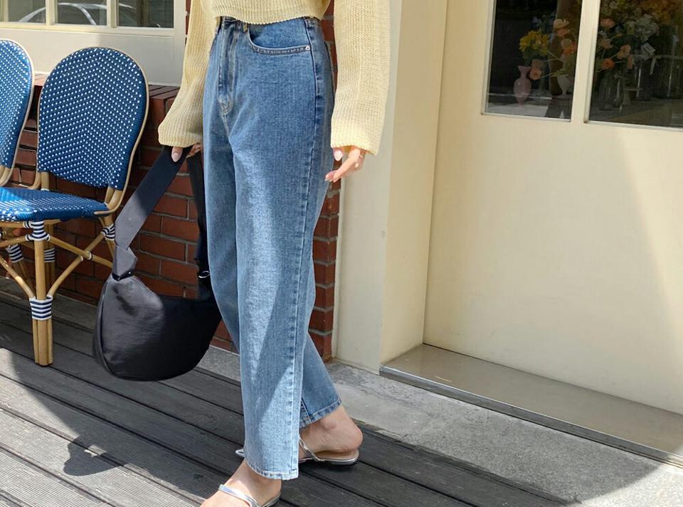 ワイドテーパードデニムパンツ・全2色・t65403 レディース 【pt】 韓国 ファッション ボトムス ロング ロングパンツ デニム 美脚 ルーズ ゆったり ハイウエスト 足長 ワイド ストレート 大人 スリム 10分丈 体型カーバー 細身 夏 春