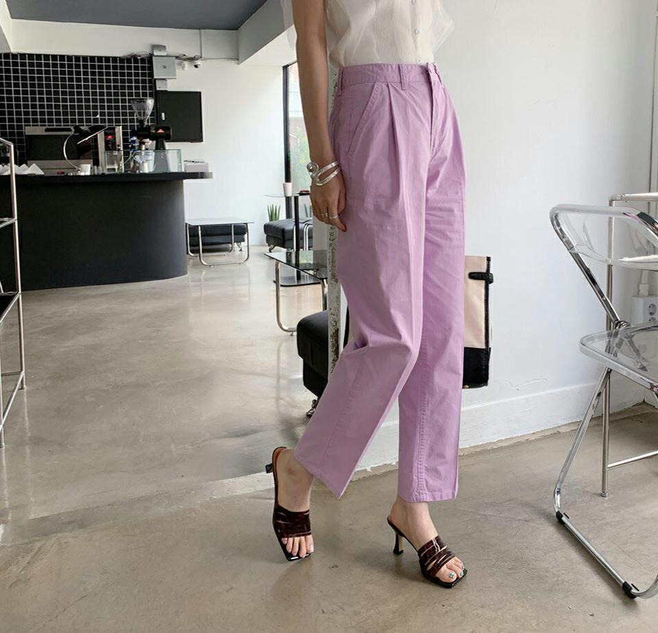 ストレートワンタックパンツ・全5色・t68557 レディース 【pt】 パンツ ズボン ロングパンツ ワンタック ストレート 単色 無地 シンプル カジュアル 大人 春 夏 秋 韓国 ファッション ハイホリHIHOLLI