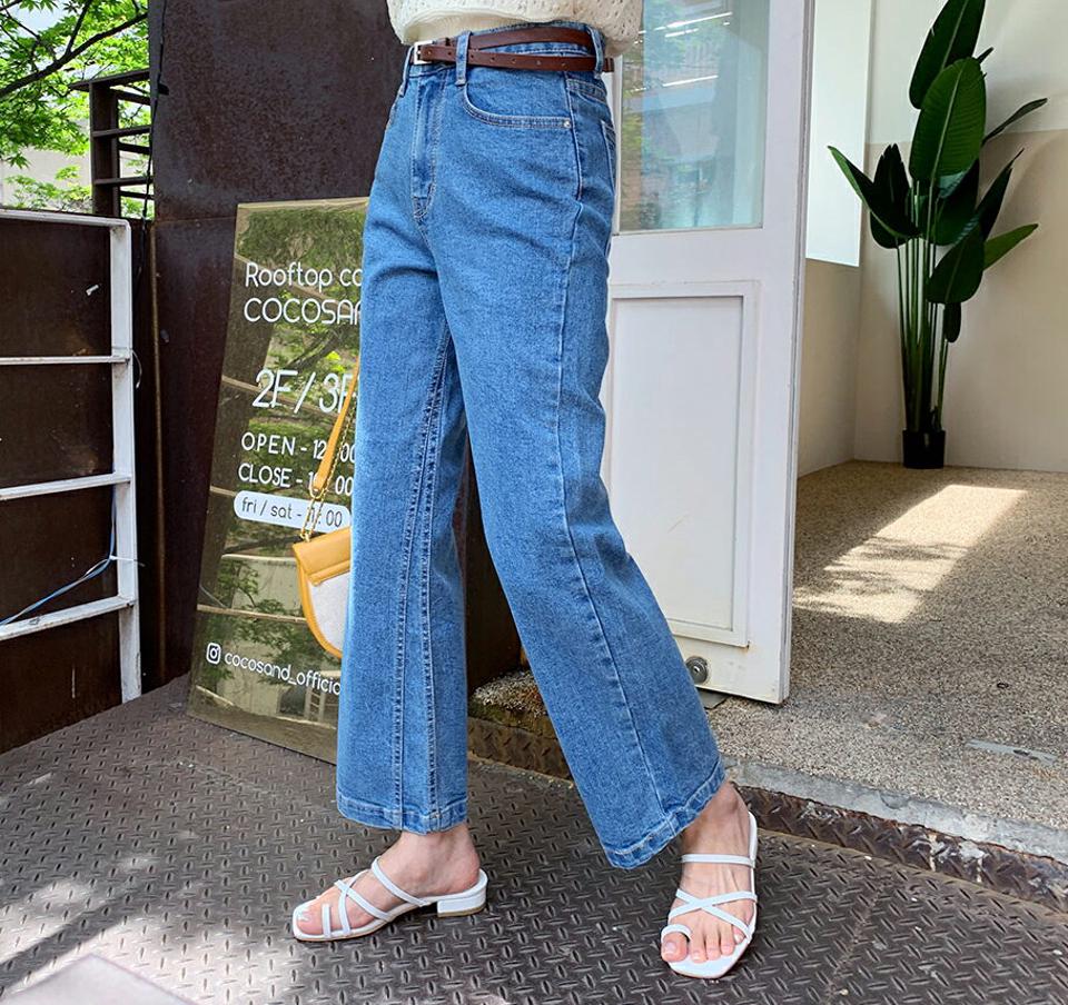 ストレートディープブルーデニムパンツ・全1色・t63763 レディース 【pt】 韓国 ファッション ボトムス ロング ロングパンツ デニム 美脚 ルーズ ゆったり ハイウエスト 足長 ワイド ストレート 大人 スリム 10分丈 体型カーバー 細身 夏 春