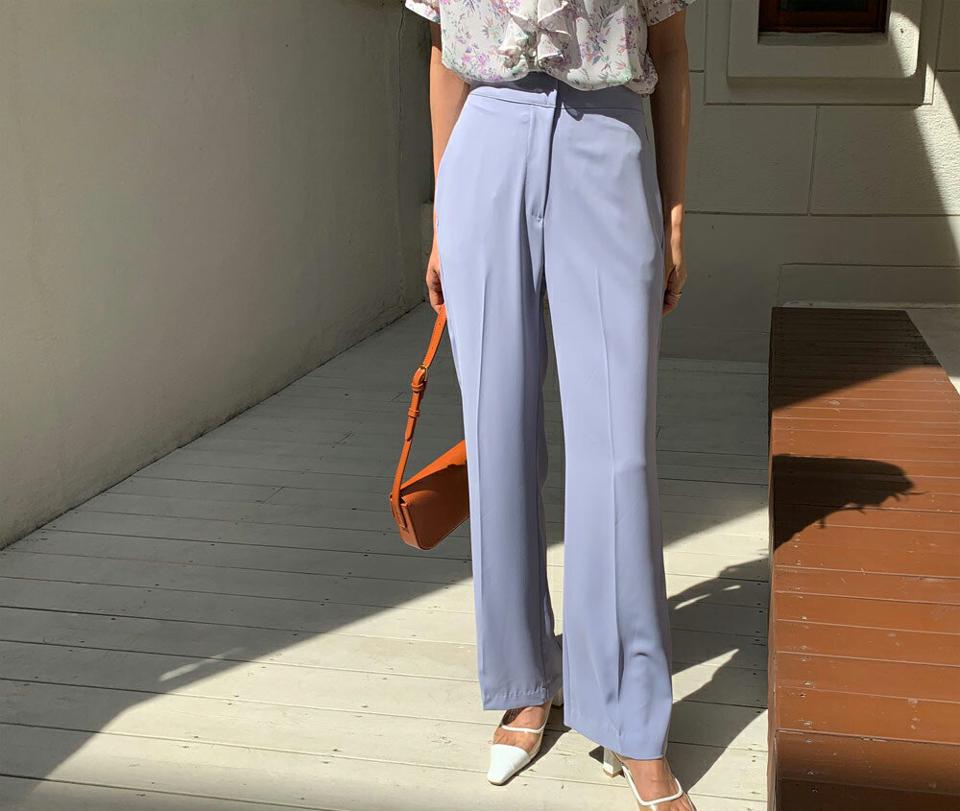 ホックストレートスラックス・全3色・t63787 レディース 【pt】 韓国 ファッション ボトムス ロング ロングパンツ スラックス ベーシック 美脚 ワイド 足長 ストレート 大人 スリム 10分丈 体型カーバー 細身 夏 春