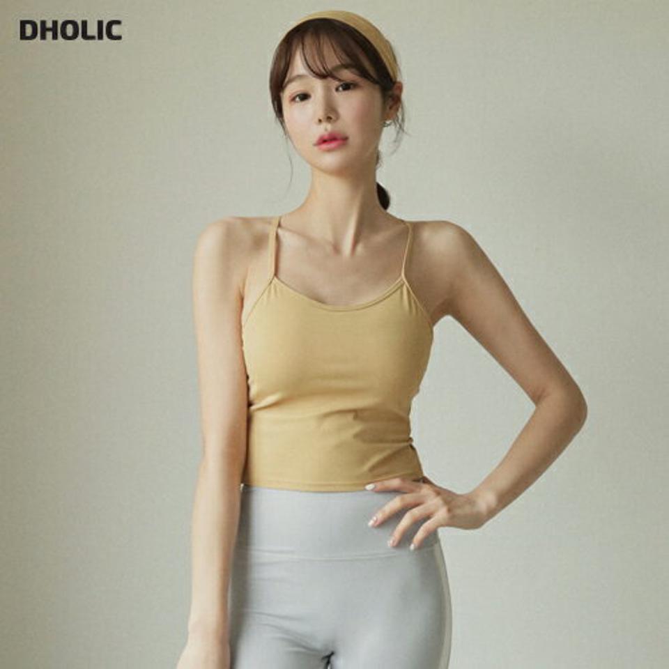 ヘアバンド付カップブラトップ・全3色・d44634 レディース 【tops】 韓国ファッション トップス Tシャツ スリーブレス ブラトップ ヘアバンド ロゴ Y字 ボリューム パッド ノンワイヤー 体型カバー 細身 スリム フィット フィットネス ジム ヨガ 夏 春