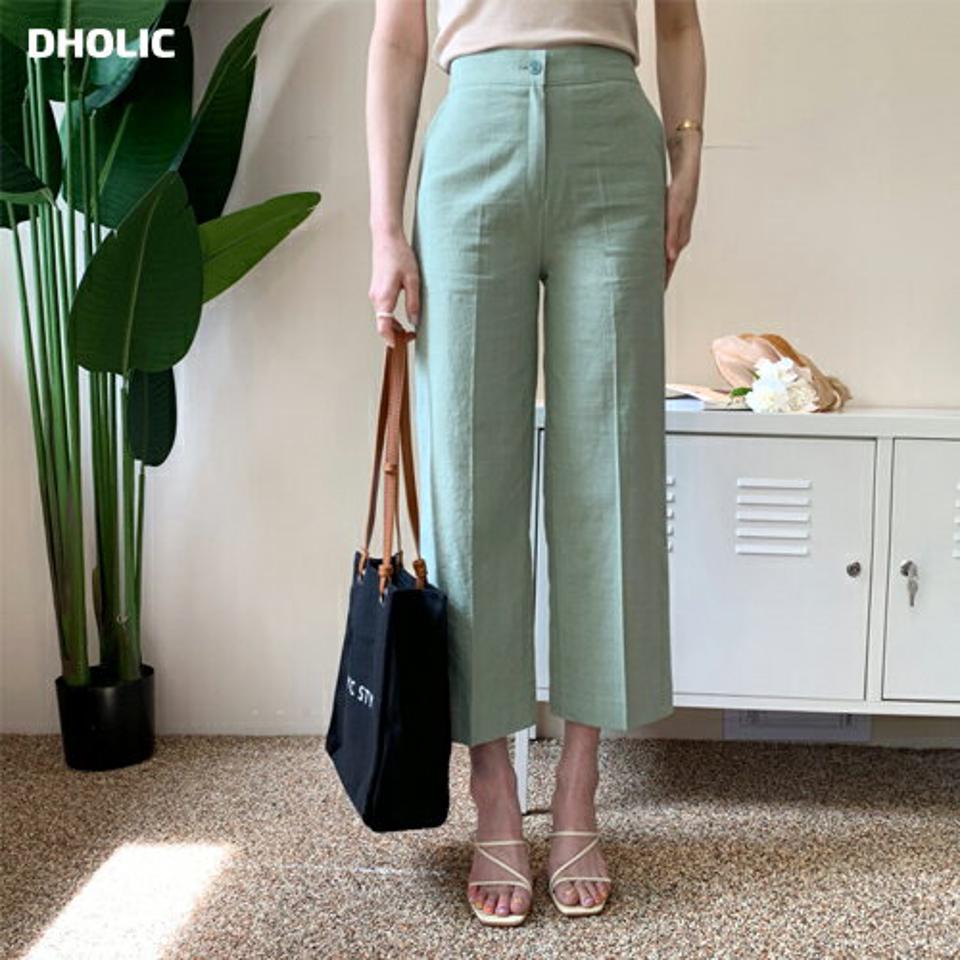 リネンストレートパンツ・全4色・t63786 レディース 【pt】 韓国 ファッション ボトムス ロング ロングパンツ ベーシック 美脚 リネン 足長 ストレート 大人 スリム 10分丈 体型カーバー 細身 夏 春