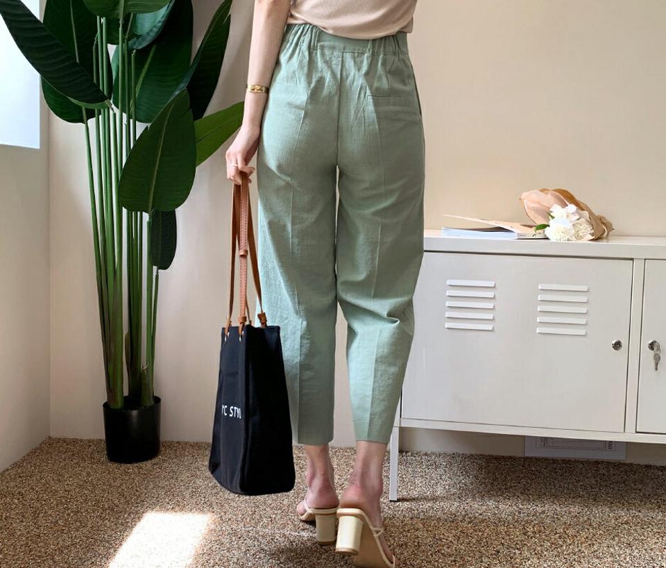 リネンストレートパンツ・全4色・t63786 レディース 【pt】 韓国 ファッション ボトムス ロング ロングパンツ ベーシック 美脚 リネン 足長 ストレート 大人 スリム 10分丈 体型カーバー 細身 夏 春