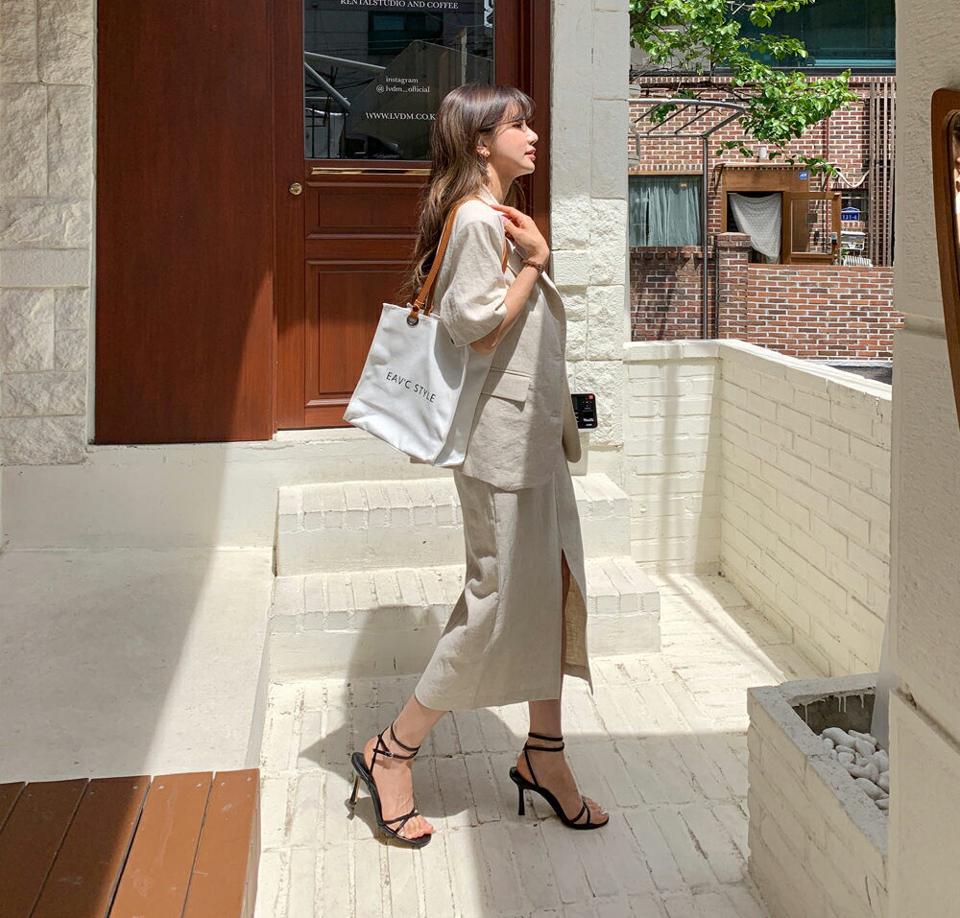 リネン混半袖ジャケット&HラインスカートSET・全3色・t63782 レディース 【jk】 韓国 ファッション アウター ジャケット 半袖 モダン リネン セットアップ ハーフスリーブ スカート 大人 ベーシック フェミニン カジュアル 夏 春