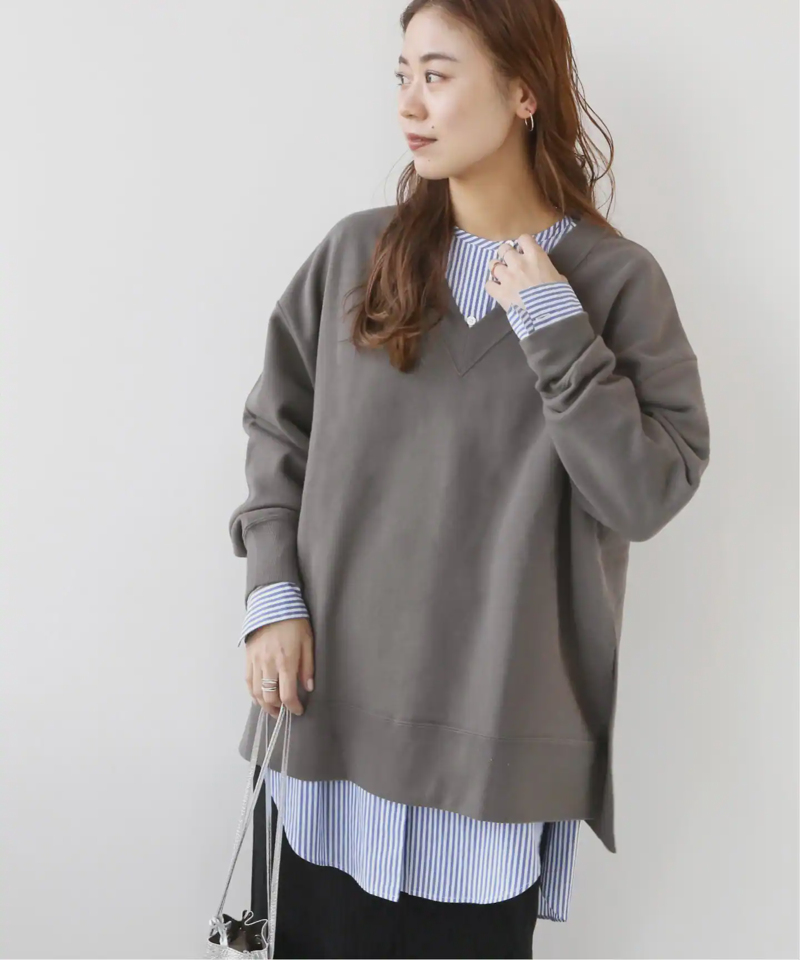 Vネックサイドスリットスウェット◆（JOURNAL STANDARD relume）