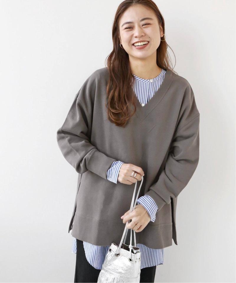 Vネックサイドスリットスウェット◆（JOURNAL STANDARD relume）