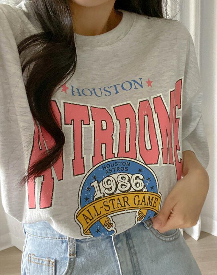 SONYUNARA(ソニョナラ)1986レタリング半袖Tシャツ【5/24up_ka】韓国 韓国ファッション　Tシャツ　半袖　プリント　オーバーサイズ　ビンテージ　レディース ファッション【5】