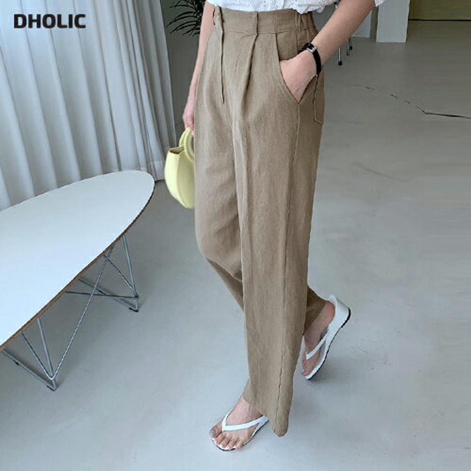 【只今10%OFF】リネンタックワイドパンツ・全4色・t68539 レディース 【pt】【パンツ ズボン ロングパンツ ワイド リネン タック 単色 無地 シンプル カジュアル ラフ 春 夏 韓国 ファッション】【ハイホリHIHOLLI】