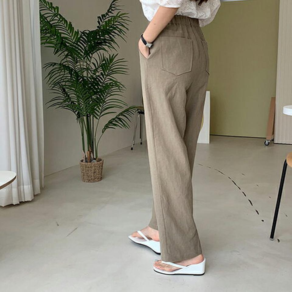 【只今10%OFF】リネンタックワイドパンツ・全4色・t68539 レディース 【pt】【パンツ ズボン ロングパンツ ワイド リネン タック 単色 無地 シンプル カジュアル ラフ 春 夏 韓国 ファッション】【ハイホリHIHOLLI】