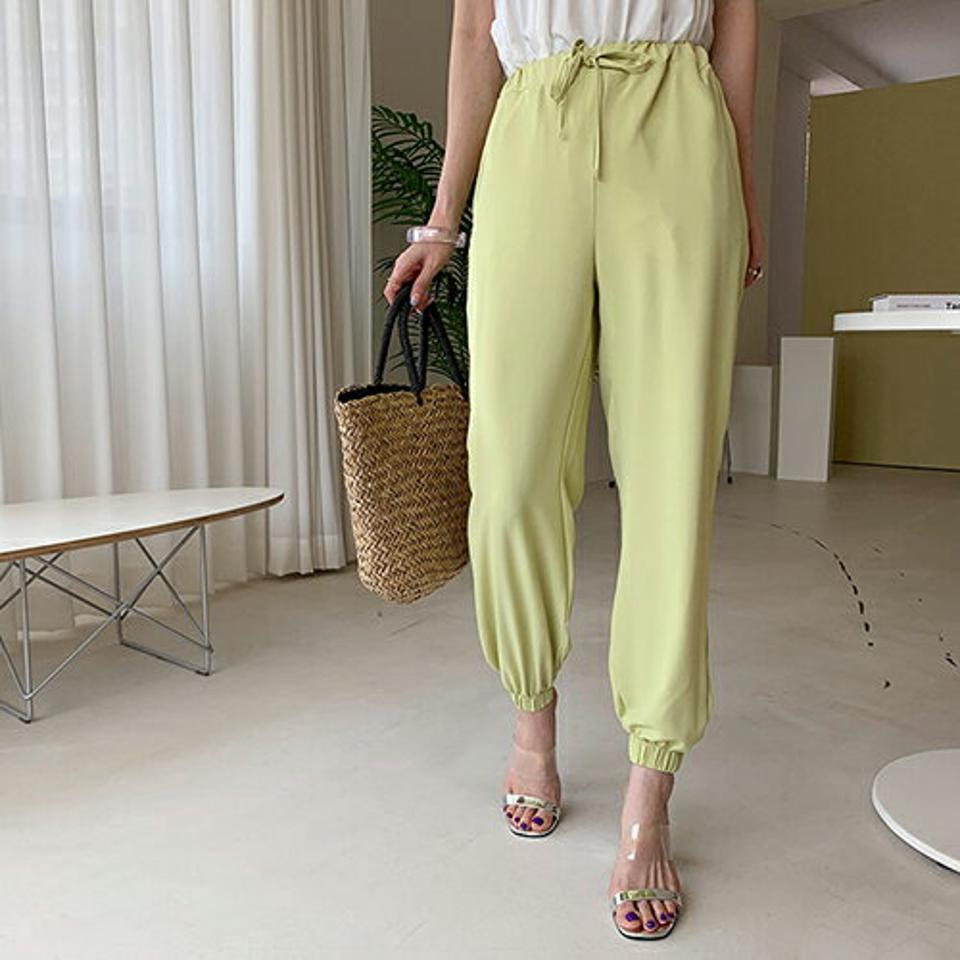 ドロストジョガーパンツ・全4色・t68541 レディース 【pt】 パンツ ズボン ジョガーパンツ ロングパンツ ドロスト 単色 無地 シンプル ベーシック カジュアル ラフ 春 夏 韓国 ファッション ハイホリHIHOLLI