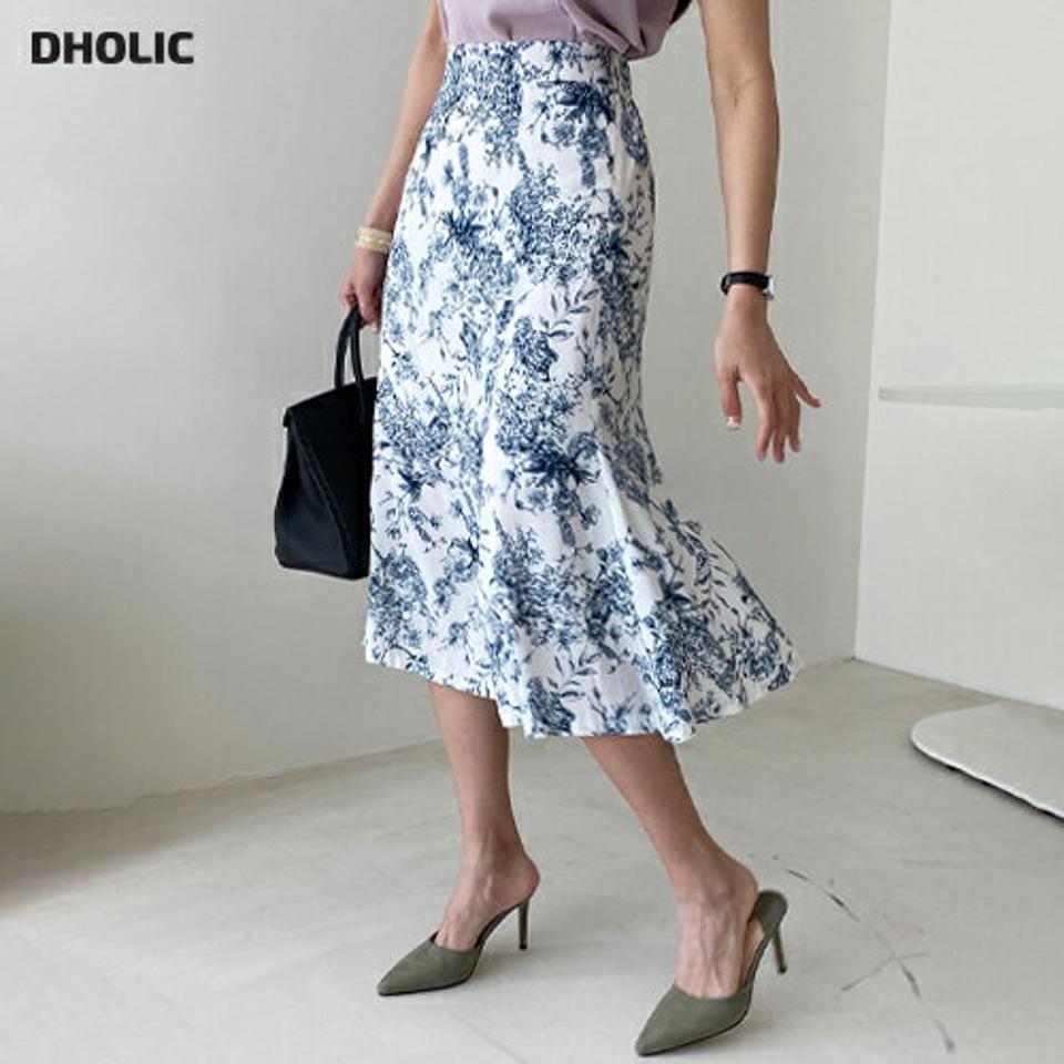 【只今10%OFF】花柄マーメイドスカート・全2色・b68544 レディース 【sk】 スカート マーメイド フェミニン 花柄 フラワー 大人 シック ミディ丈 ミディスカート 春 夏 秋 韓国 ファッション ハイホリHIHOLLI