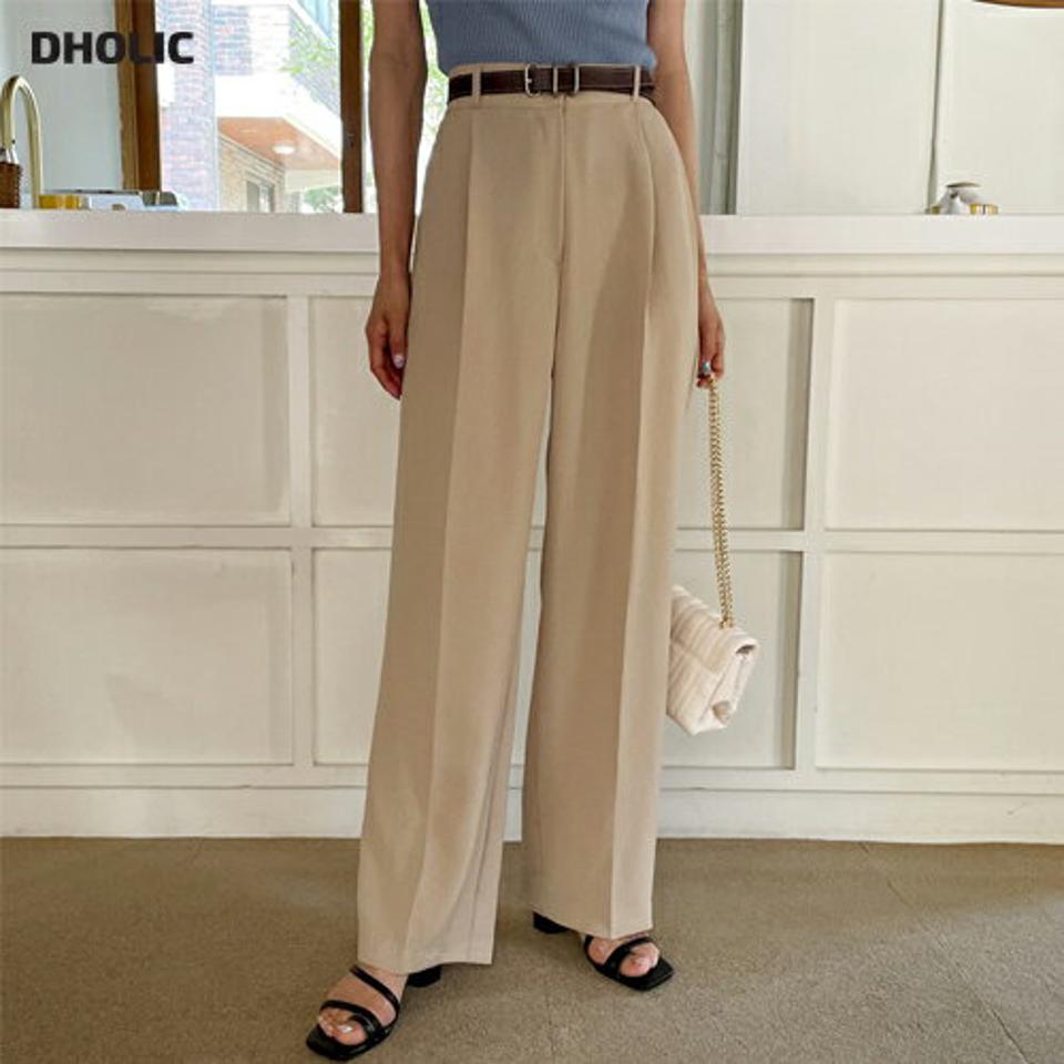 タックイージースラックスパンツ・全4色・t65226 レディース 【pt】 韓国 ファッション ボトムス ロング ロングパンツ スラックス ワイド カジュアルオフィス ルーズ 足長 ストレート 大人 10分丈 体型カーバー 細身 夏 春