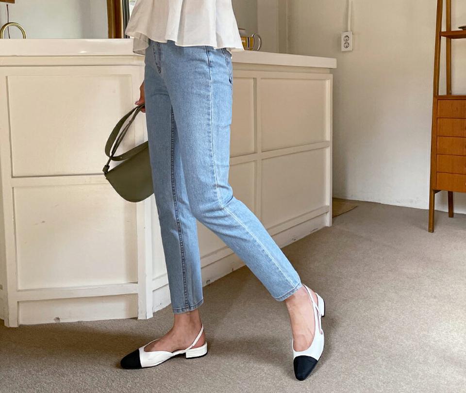 デニムパンツ・全1色・t65222 レディース 【pt】 韓国 ファッション ボトムス ロング ロングパンツ デニム 美脚 スリム フィット タイト ハイウエスト 足長 ストレート 大人 10分丈 体型カーバー 細身 夏 春