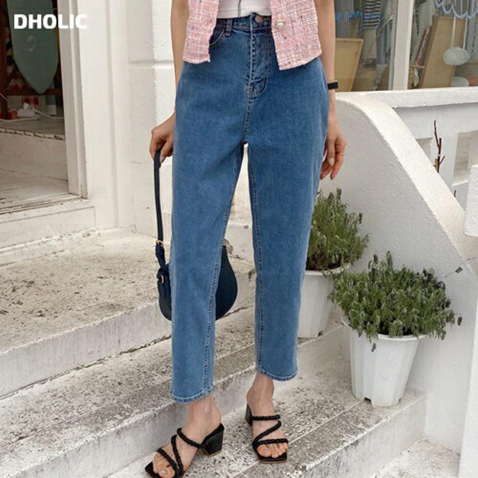 マスクストラップ付テーパードデニムパンツ・全2色・t57479 レディース 【pt】 韓国 ファッション ボトムス ロング ロングパンツ デニム 美脚 スリム フィット ハイウエスト 足長 ストレート 大人 10分丈 体型カーバー 細身 夏 春