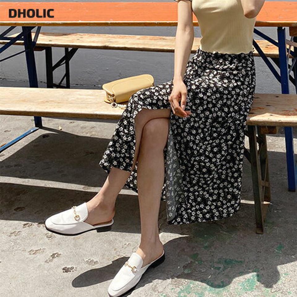 花柄スリットスカート・全3色・t57464 レディース 【sk】 韓国 ファッション ボトムス スカート ロング ロングスカート フェミニン フラワー パターン 上品 Aライン 大人 カジュアル 体型カバー 細身 スリム 花柄 夏 春