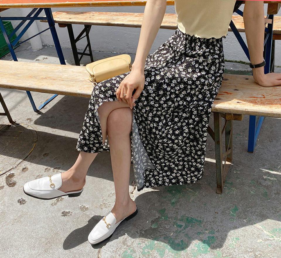 花柄スリットスカート・全3色・t57464 レディース 【sk】 韓国 ファッション ボトムス スカート ロング ロングスカート フェミニン フラワー パターン 上品 Aライン 大人 カジュアル 体型カバー 細身 スリム 花柄 夏 春