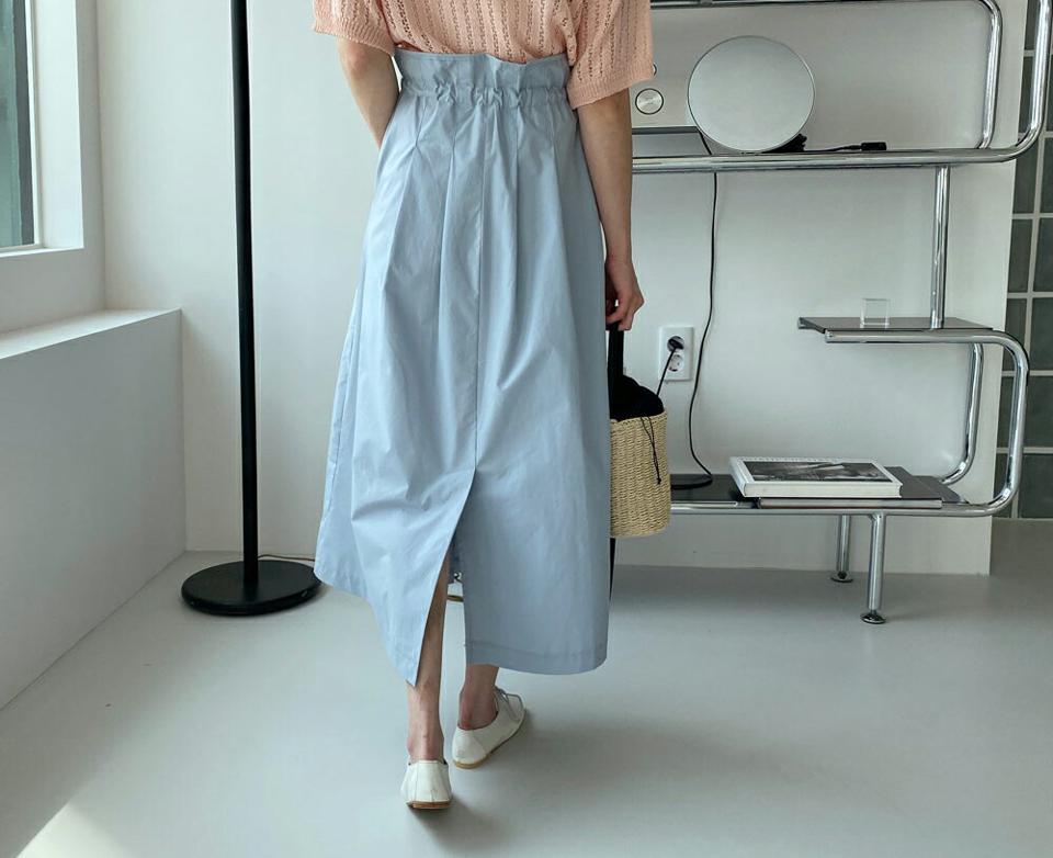 ドロストボタンフライスカート・全2色・t57481 レディース 【sk】【韓国 ファッション ボトムス スカート ロング ロングスカート フェミニン Aライン カジュアル ストリング 大人 体型カバー 細身 スリム 夏 春】