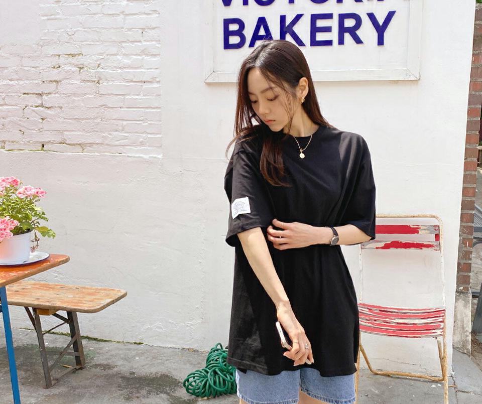 バックレタリングボクシーTシャツ・全4色・t57451 レディース 【tops】【韓国 ファッション トップス Tシャツ 半袖 デイリー ボクシー レタリング ルーズ プリント ロゴ ラウンドネック ゆったり 体型カーバー カジュアル 細身 夏 春】