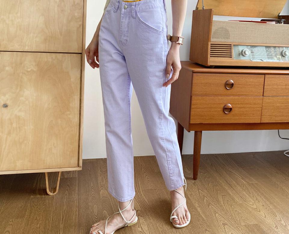 クロップドストレートパンツ・全4色・t57468 レディース 【pt】 韓国 ファッション ボトムス ロング ロングパンツ 美脚 スリム フィット デイリー 足長 ストレート 大人 10分丈 体型カーバー 細身 夏 春