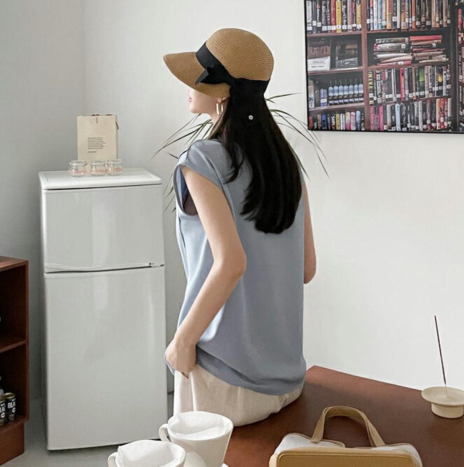 【全品10%OFF】ラウンドラップTシャツ・全4色・t68610 レディース 【tops】【トップス Tシャツ ラップデザイン 単色 無地 シンプル 上品 フレンチスリーブ ショートスリーブ 春 夏 韓国 ファッション】【ハイホリHIHOLLI】