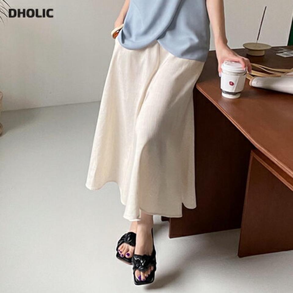 リネン混フレアパンツ・全4色・b68644 レディース 【pt】【パンツ ズボン ロングパンツ フレア ワイド スカンツ リネン 単色 無地 シンプル カジュアル ラフ 春 夏 韓国 ファッション】【ハイホリHIHOLLI】