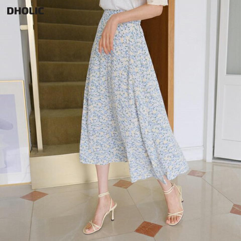 フラワーレースロングスカート・全2色・b62168 レディース 【sk】 韓国 ファッション ボトムス スカート ロング ロングスカート フェミニン 花柄 フラワー パターン 小花柄 Aライン 体型カバー 細身 スリム フィット 夏 春