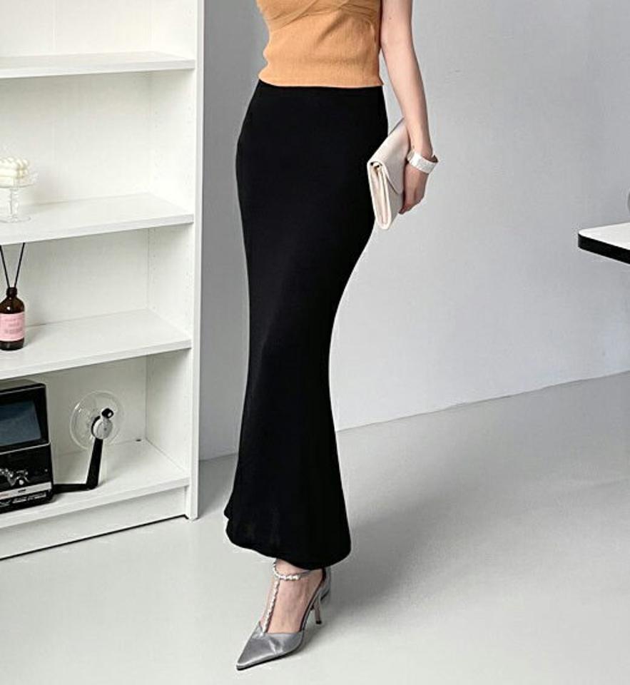 マーメイドニットスカート・全5色・t68629 レディース 【sk】 スカート ロング マーメイド ニット 単色 無地 シンプル 大人 きれいめ 春 夏 秋 韓国 ファッション ハイホリHIHOLLI