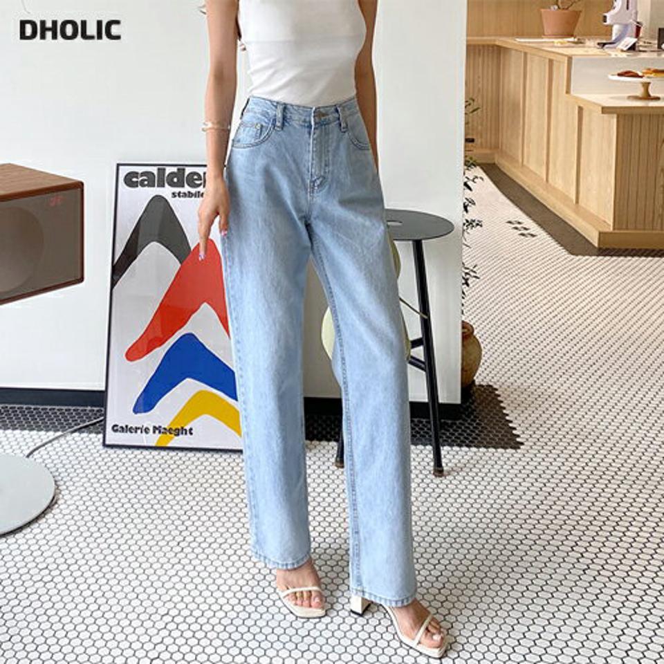 即日配送 ハイウエストデニムパンツ・全1色・t63832 レディース 【pt】 韓国ファッション ボトムス ロング ロングパンツ デニム 美脚 スリム ハイウエスト 足長 ストレート 大人 10分丈 体型カバー 細身 夏 春