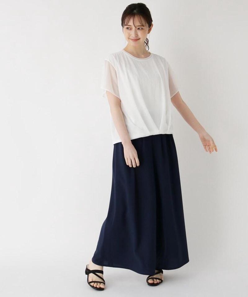 タックフレアワイドパンツ