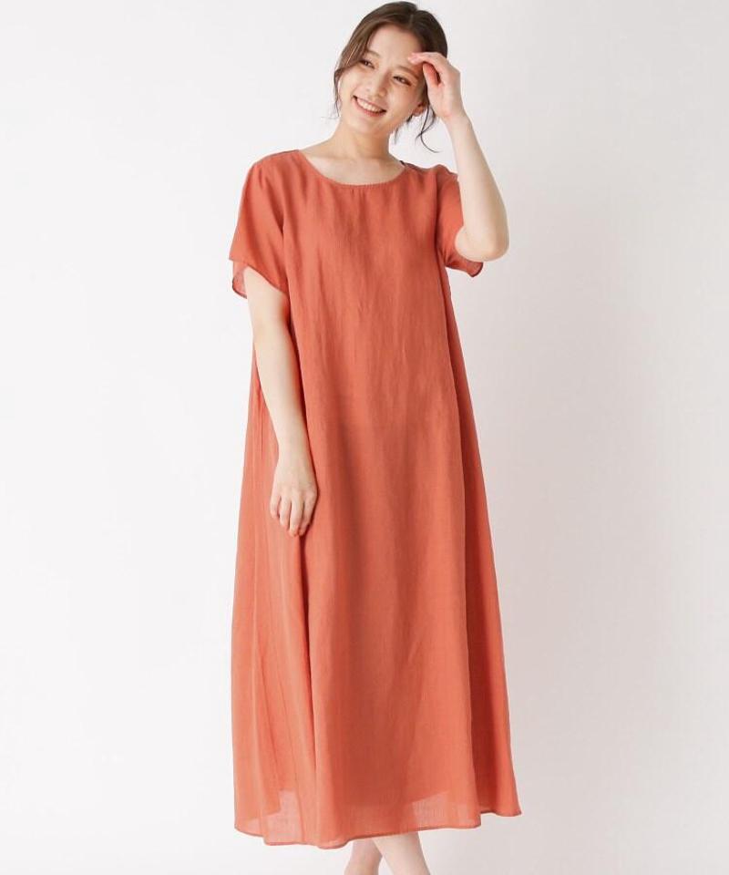 「Lサイズ」リネンフレアマキシワンピース