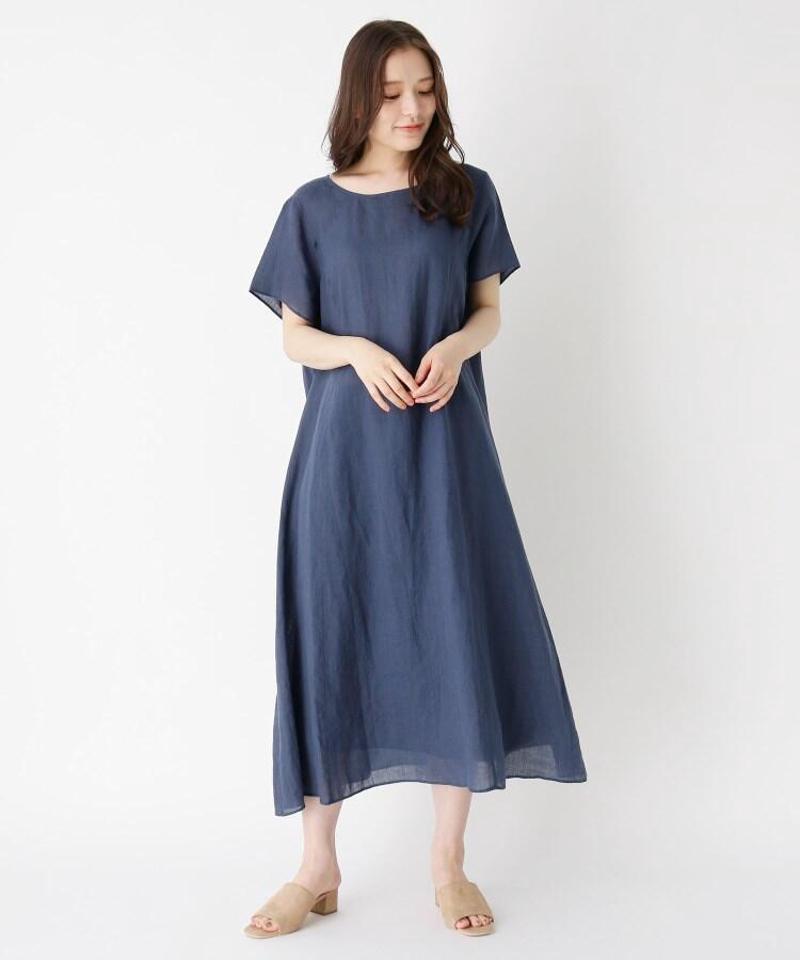 「Lサイズ」リネンフレアマキシワンピース