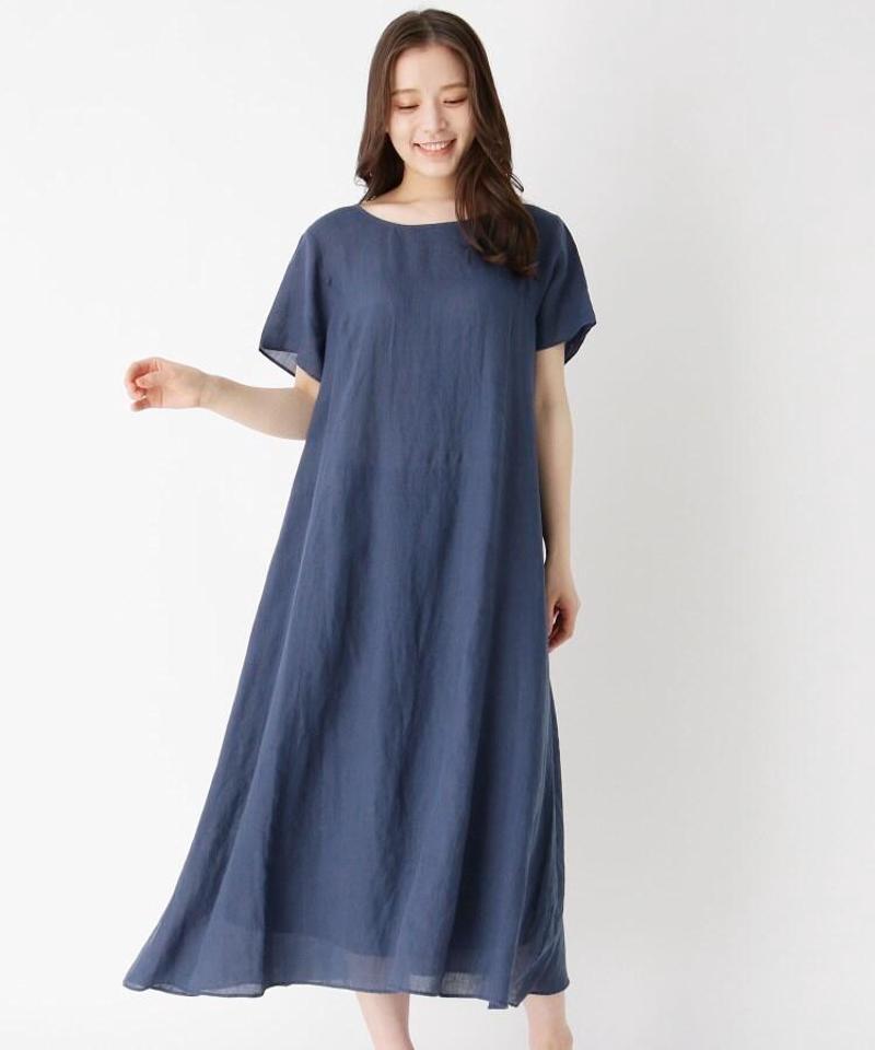 「Lサイズ」リネンフレアマキシワンピース
