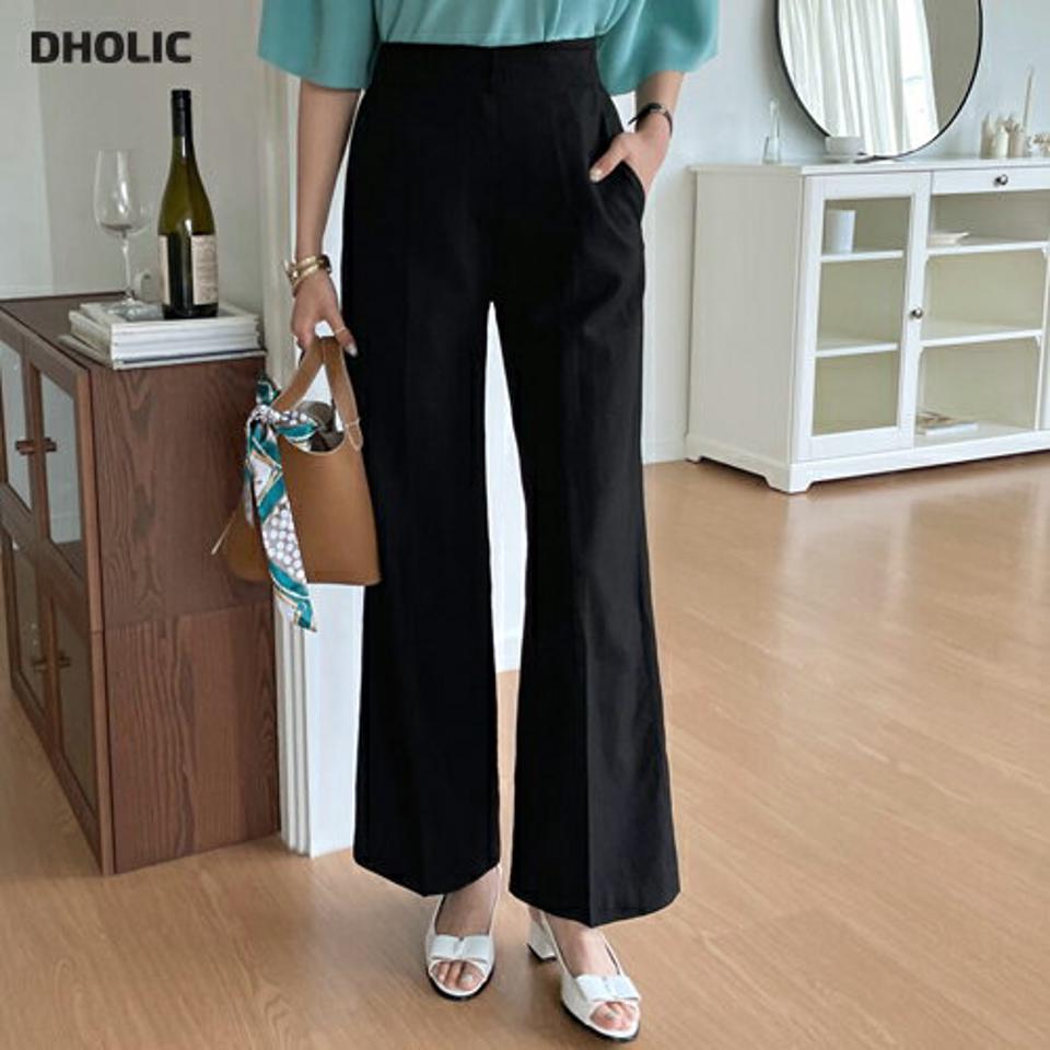 リネンブレンドスラックス・全3色・b68726 レディース 【pt】 スラックス パンツ ズボン ロングパンツ リネン 単色 無地 シンプル ベーシック 大人 春 夏 韓国 ファッション ハイホリHIHOLLI