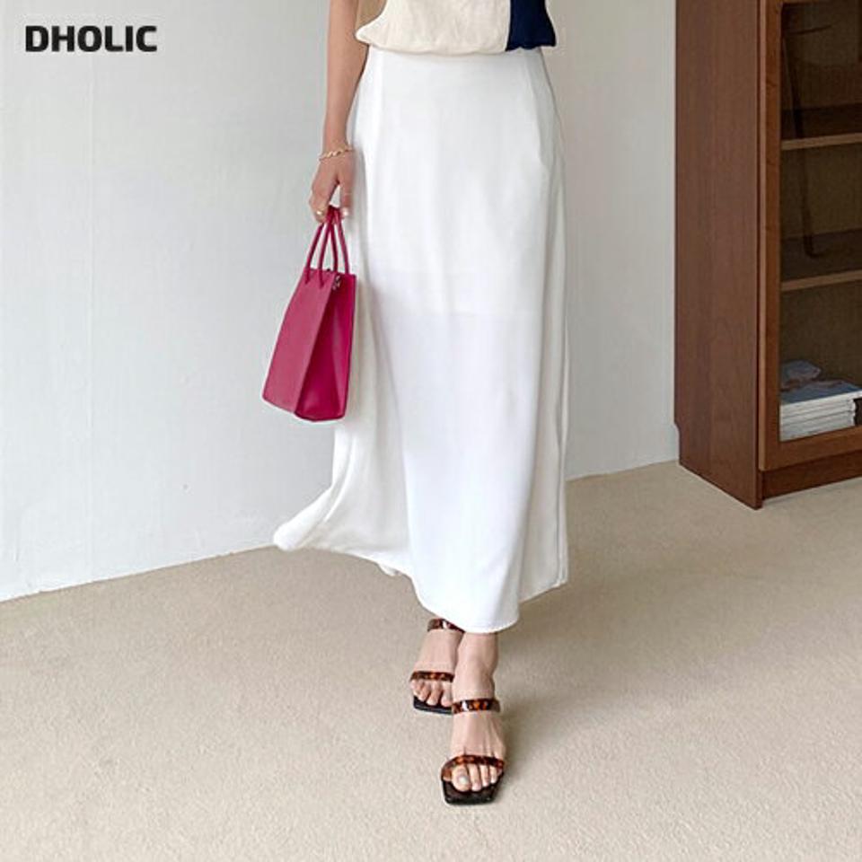 バックゴムHラインスカート・全3色・t68729 レディース 【sk】 スカート ロング ロングスカート Hライン 単色 無地 シンプル ベーシック 大人 フェミニン 春 夏 秋 韓国 ファッション ハイホリHIHOLLI