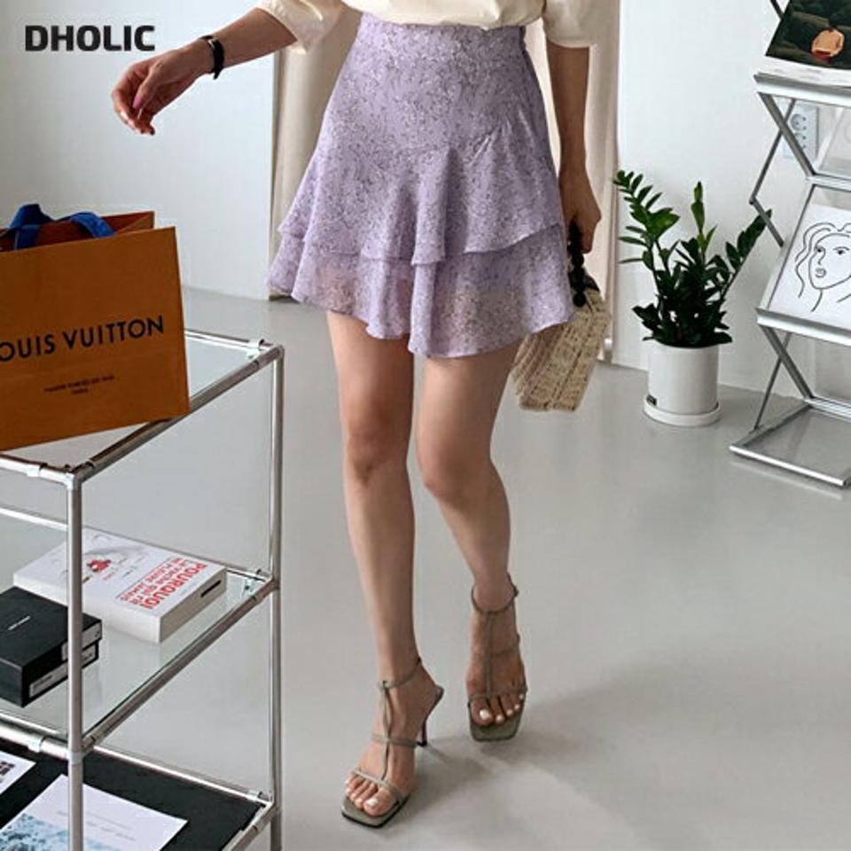 花柄ティアードスカートパンツ・全3色・b65440 レディース 【pt】 韓国 ファッション ボトムス ショート ショートパンツ 美脚 花柄 スカートパンツ スカート シフォン ティアード フラワー パターン 足長 細身 ガーリー 夏 春