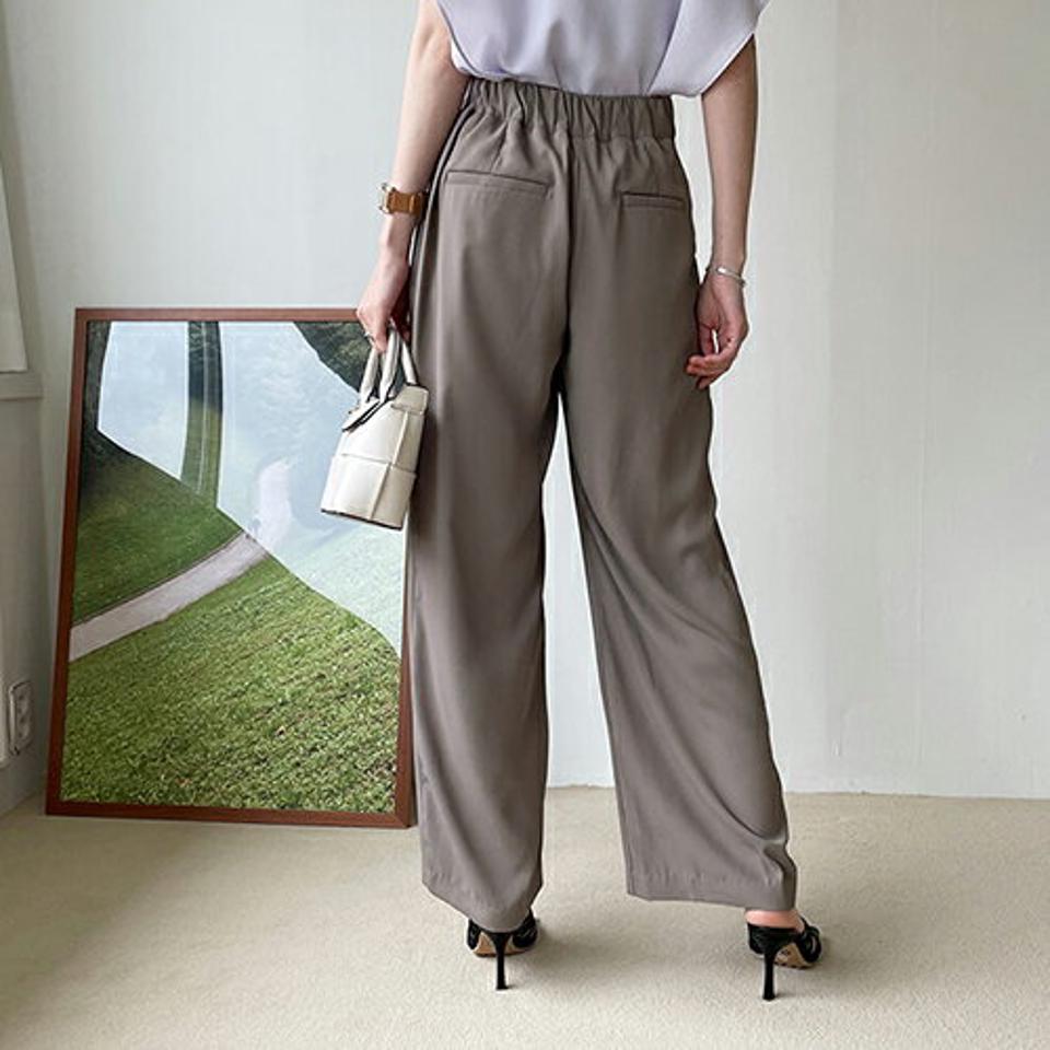 ツータックワイドスラックス・全3色・b68725 レディース 【pt】 スラックス パンツ ズボン ロングパンツ ワイド ツータック 単色 無地 シンプル ベーシック 大人 春 夏 秋 韓国 ファッション ハイホリHIHOLLI