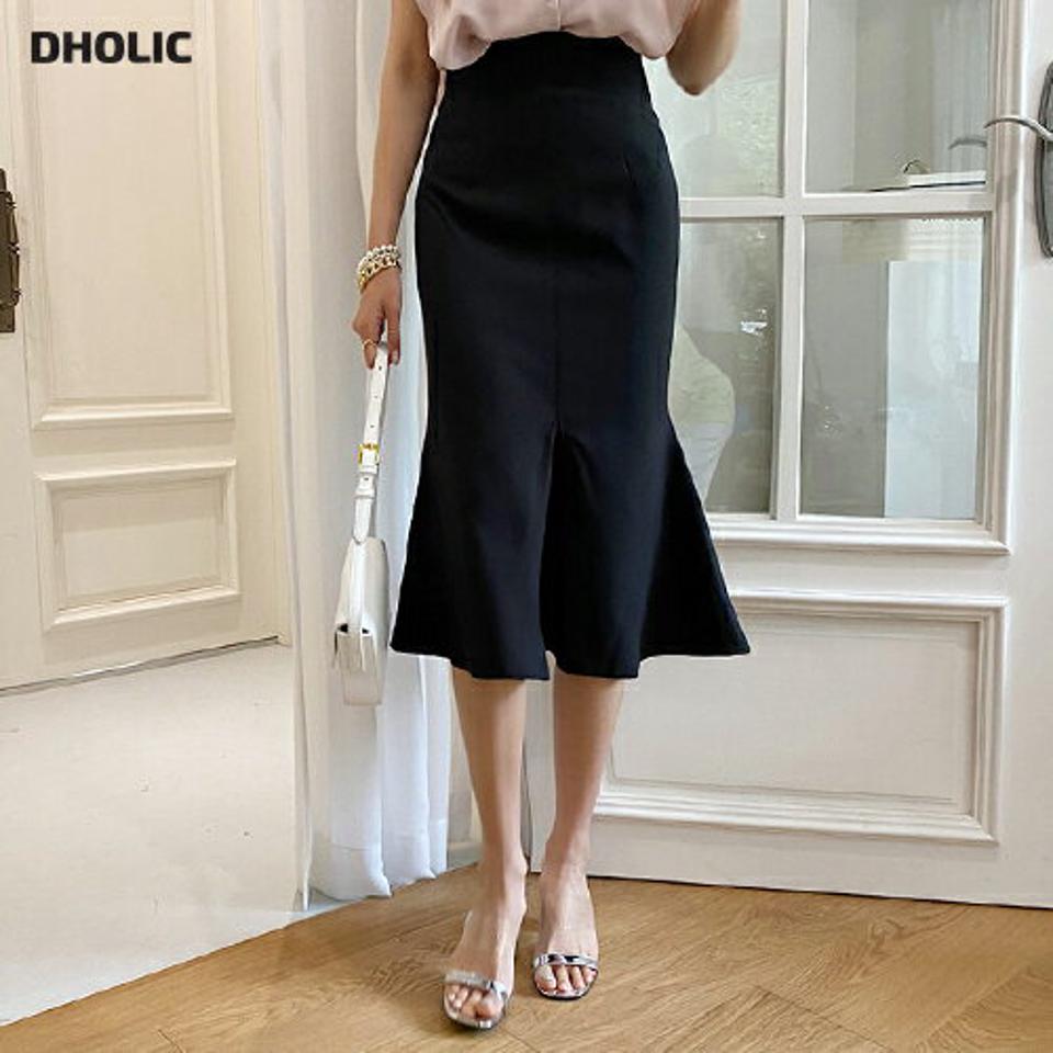 マーメイドスカート・全4色・b68730 レディース 【sk】 スカート ミディ丈 ミディスカート マーメイド 単色 無地 シンプル フェミニン 春 夏 秋 韓国ファッション ハイホリHIHOLLI