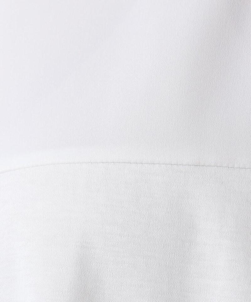 【洗える】異素材切替五分袖プルオーバー