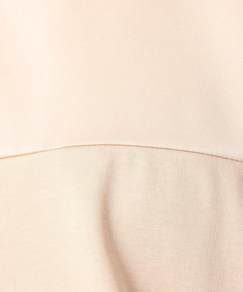 【洗える】異素材切替五分袖プルオーバー