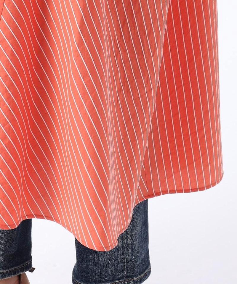 【洗える】ストライプ柄シャツワンピース