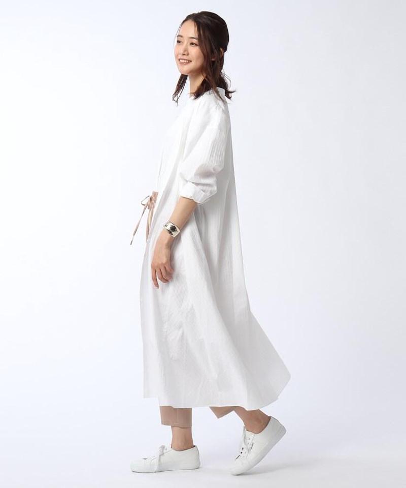 【洗える】ストライプ柄シャツワンピース