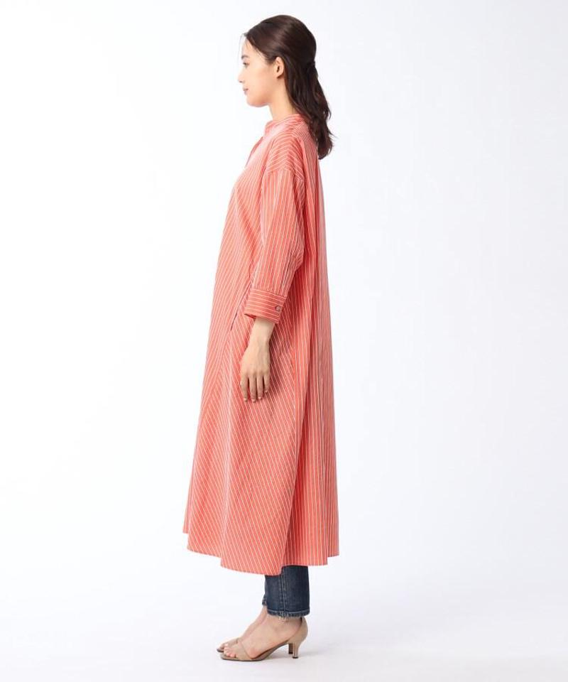 【洗える】ストライプ柄シャツワンピース