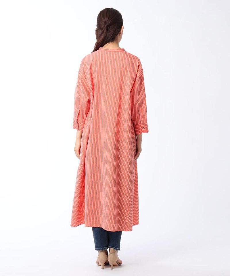 【洗える】ストライプ柄シャツワンピース